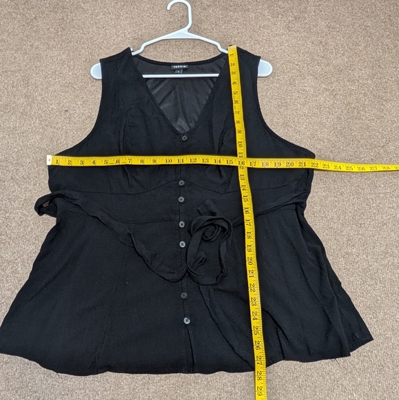 Torrid Rayon Slub Button Up with Waist Detail Tank Top Black Women's 2X - Picture 10 of 10